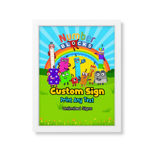 NumberBlocks Themed Personalized Custom Signs