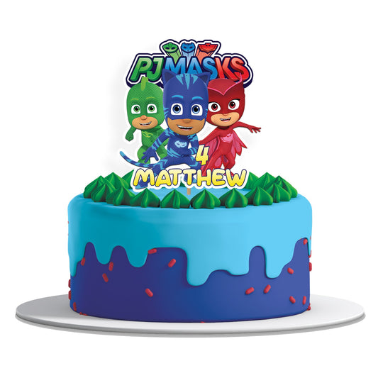 Personalized PJ Masks Cake Toppers for Birthday Parties