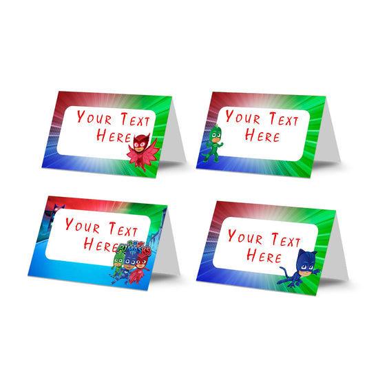 PJ Masks Food Cards for Themed Party Decor