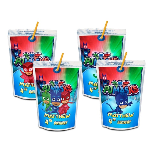 PJ Masks Juice Pouch Label for Refreshing Drinks