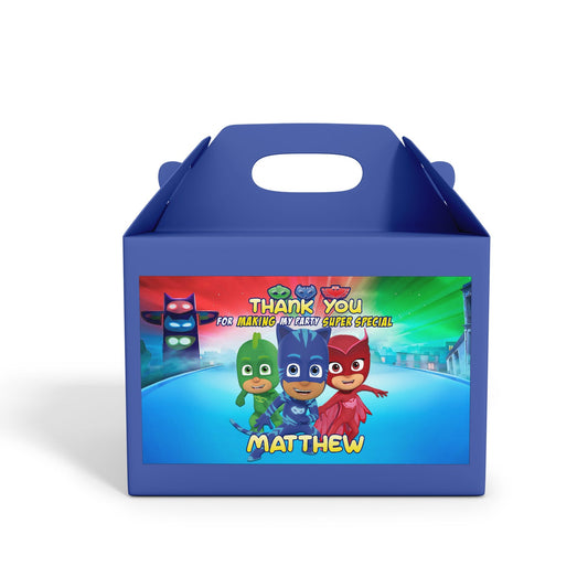 PJ Masks Treat Box Label for Party Snacks
