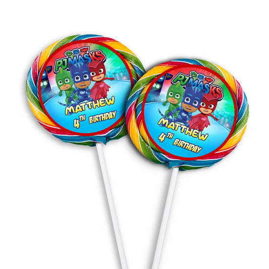PJ Masks Lollipop Label for Sweet Party Favors