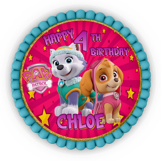 Round Personalized Cake Images featuring Paw Patrol