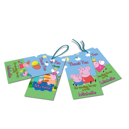 Peppa Pig Favor Tags and Thank You Tags