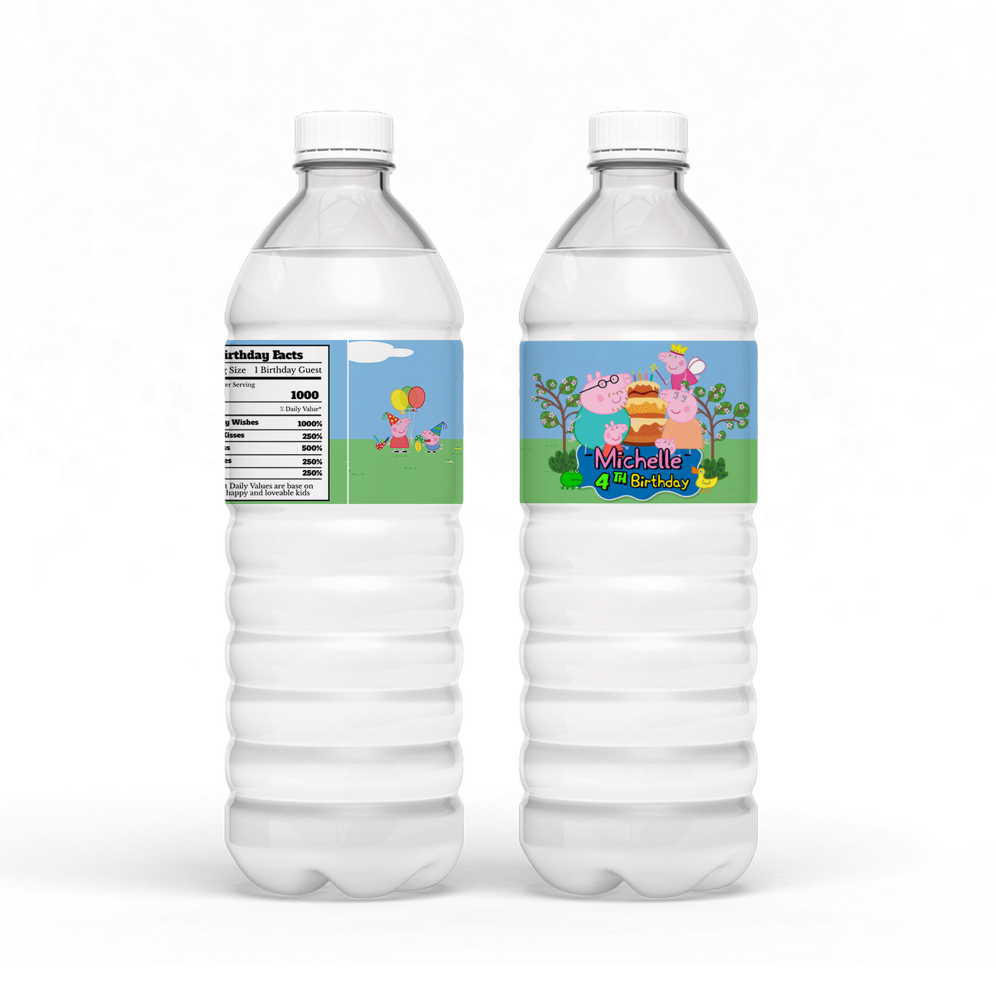 Water Bottle Label featuring Peppa Pig