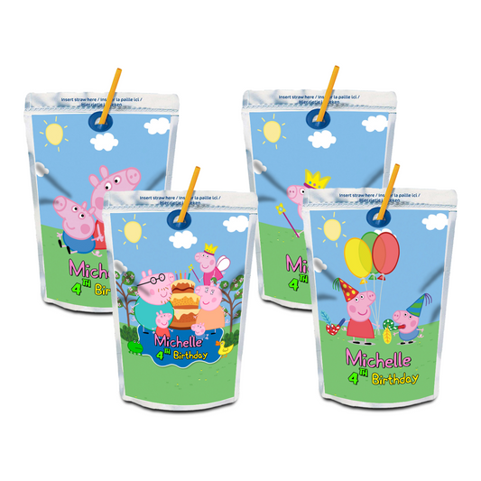 Caprisun Label and Juice Pouch Label with Peppa Pig theme