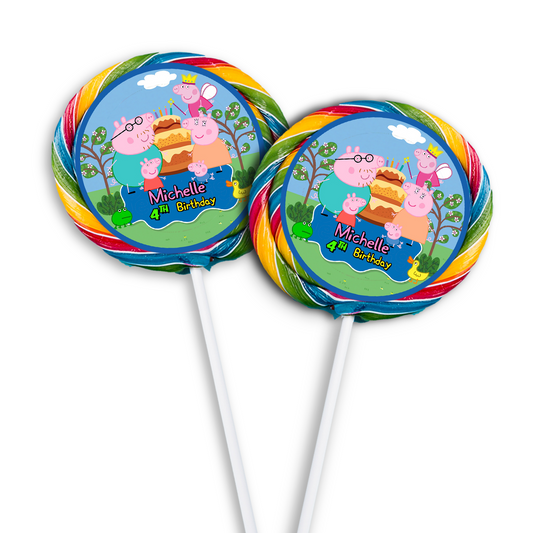 Lollipop Label featuring Peppa Pig design