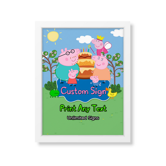 Custom Sign featuring Peppa Pig design