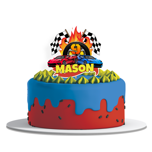 Personalized Cake Toppers for Race Car, Hotwheels, Nascar Games