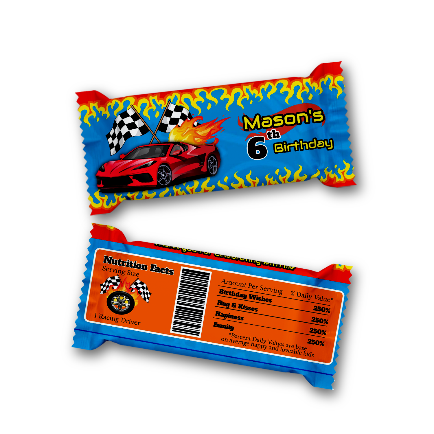 Rice Krispies Treats Label & Candy Bar Label for Race Car, Hotwheels, Nascar Games