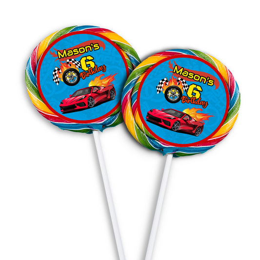 Lollipop Label for Race Car, Hotwheels, Nascar Games