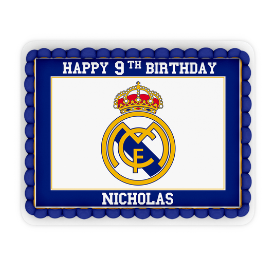 Rectangle-shaped Real Madrid CF personalized cake images
