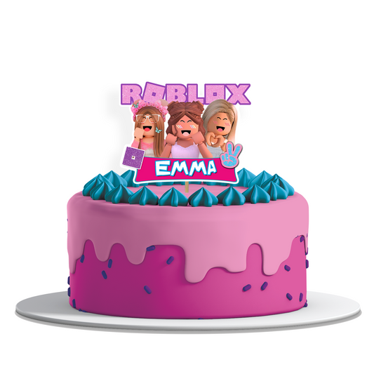 Roblox themed personalized cake toppers