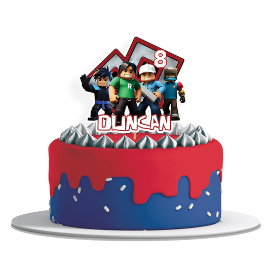 Roblox themed personalized cake toppers