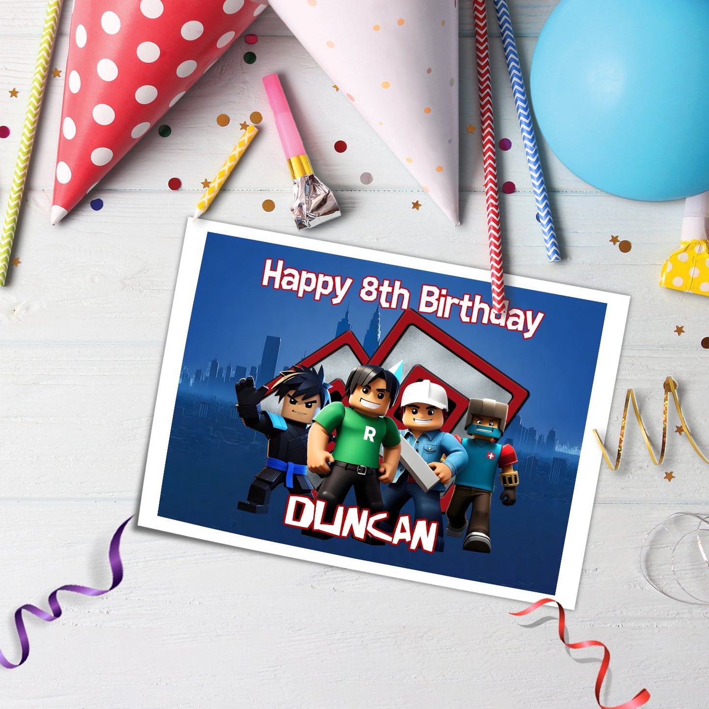 Rectangle Roblox Personalized Cake Images - Ideal for Larger Cakes and Celebrations