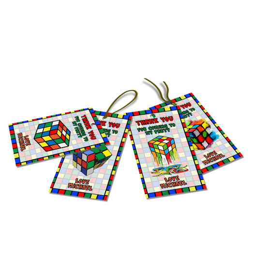 Favor Tags/Thank You Tags for Rubiks, Rubik Cube