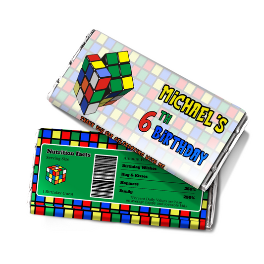 1.55oz Hershey’s Chocolate Label for Rubiks, Rubik Cube
