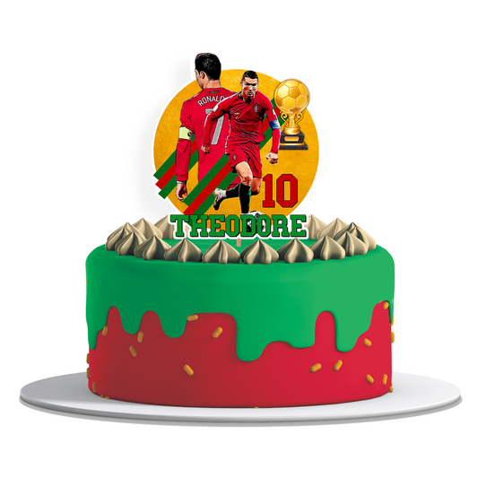 Personalized cake toppers featuring Cristiano Ronaldo