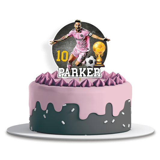 Personalized cake toppers featuring Lionel Messi