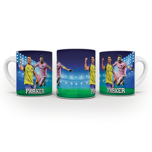 Sublimation mug with Messi & Ronaldo design