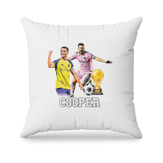 Sublimation pillowcase featuring Messi & Ronaldo