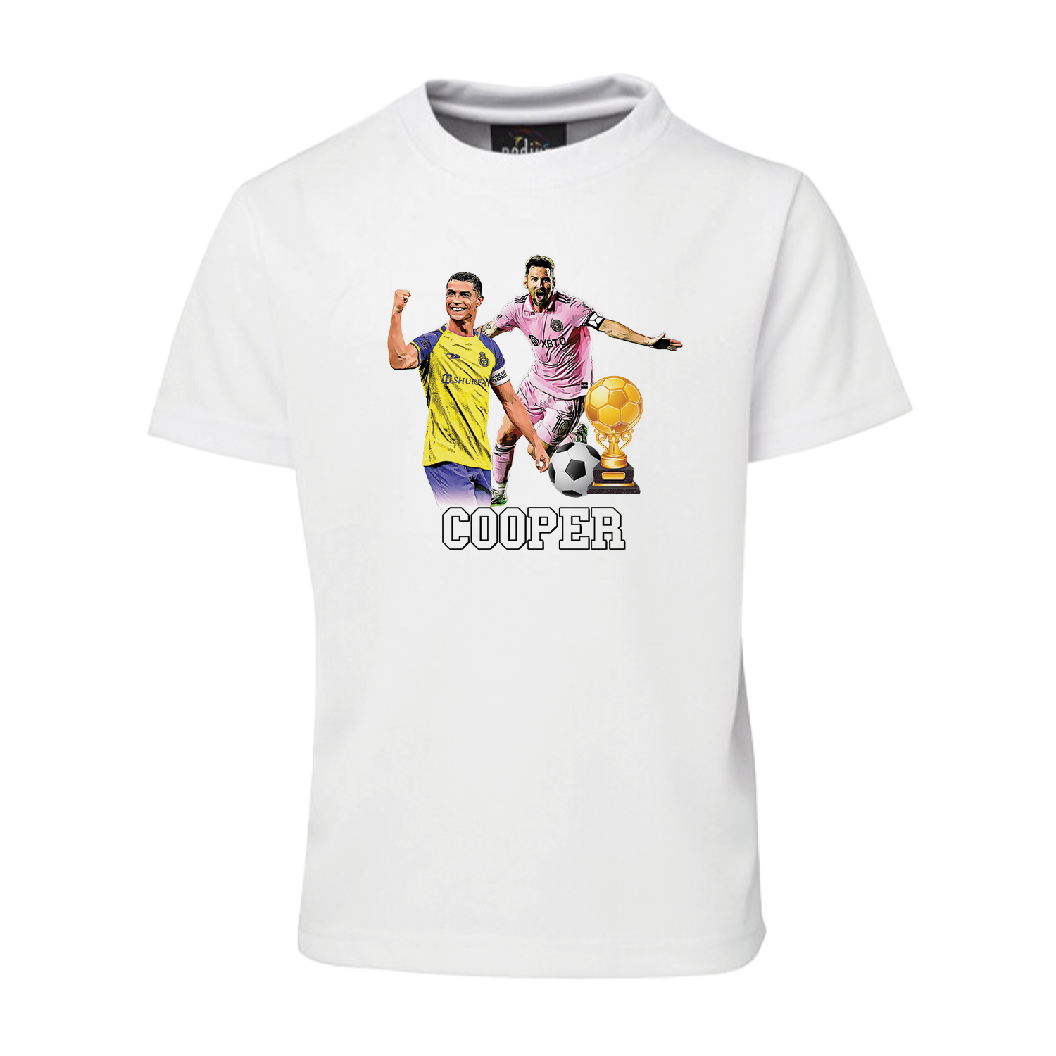 Sublimation T-shirt with Messi & Ronaldo theme