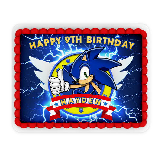 Rectangle Sonic The Hedgehog personalized cake images