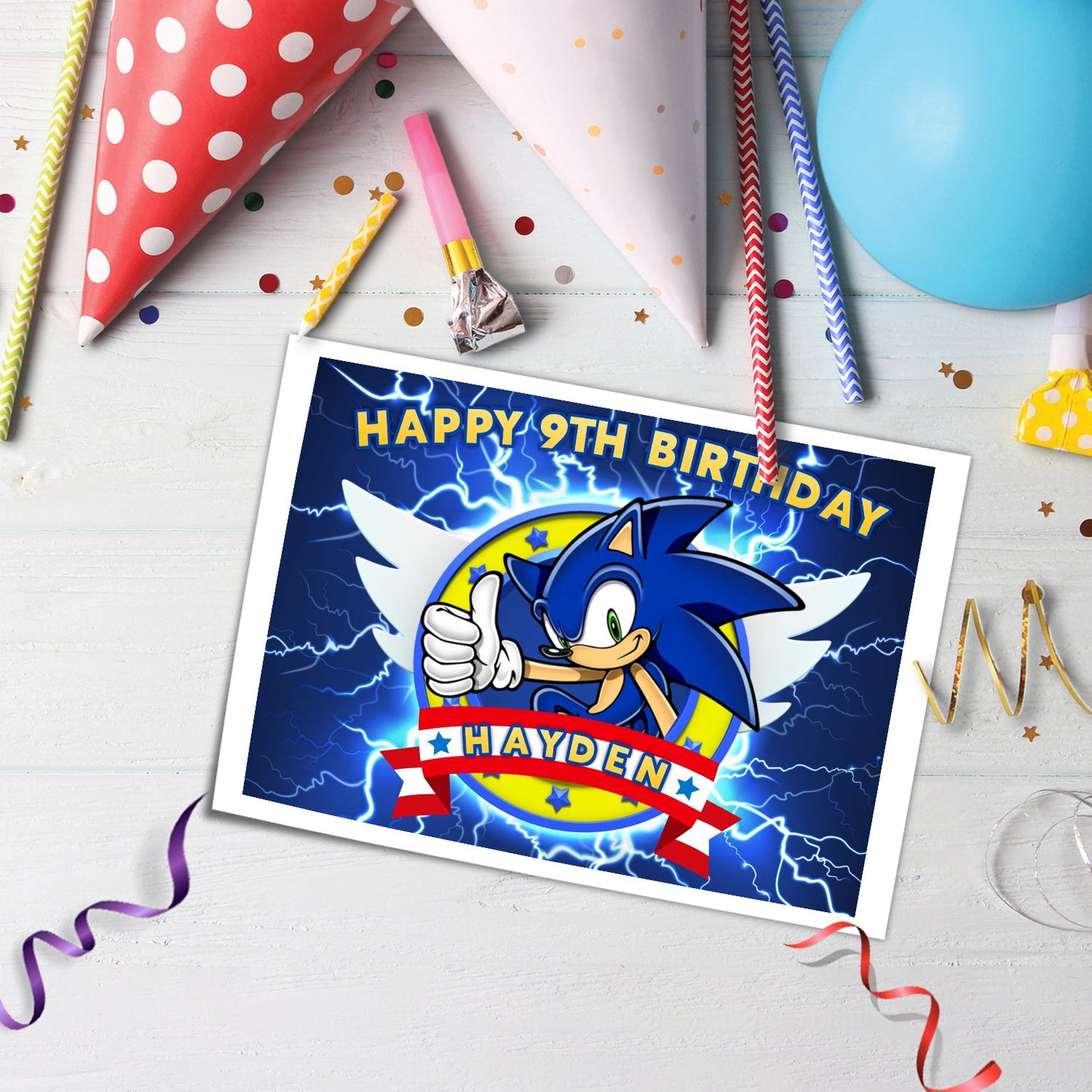 Enhance Your Party with Sonic The Hedgehog Personalized Rectangle Cake Images