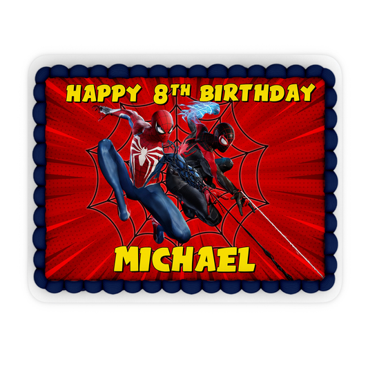 Rectangle Spiderman personalized cake images