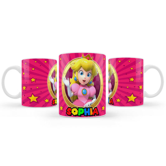 Sublimation mug with Super Mario Princess Peach theme