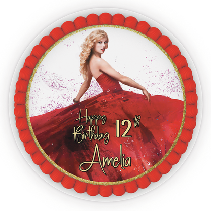 Round Taylor Swift Personalized Cake Images for Special Occasions