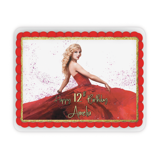 Rectangle Taylor Swift Personalized Cake Images for Unique Celebrations