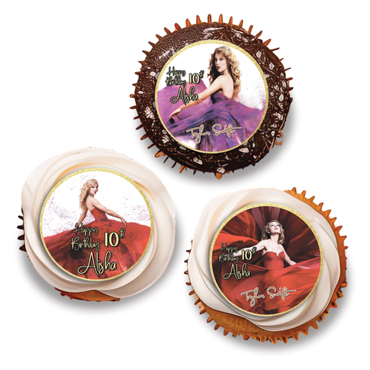 Taylor Swift Personalized Cupcakes Toppers for Sweet Treats
