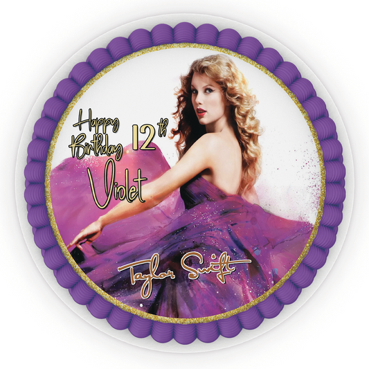 Round Taylor Swift Personalized Cake Images for Special Occasions
