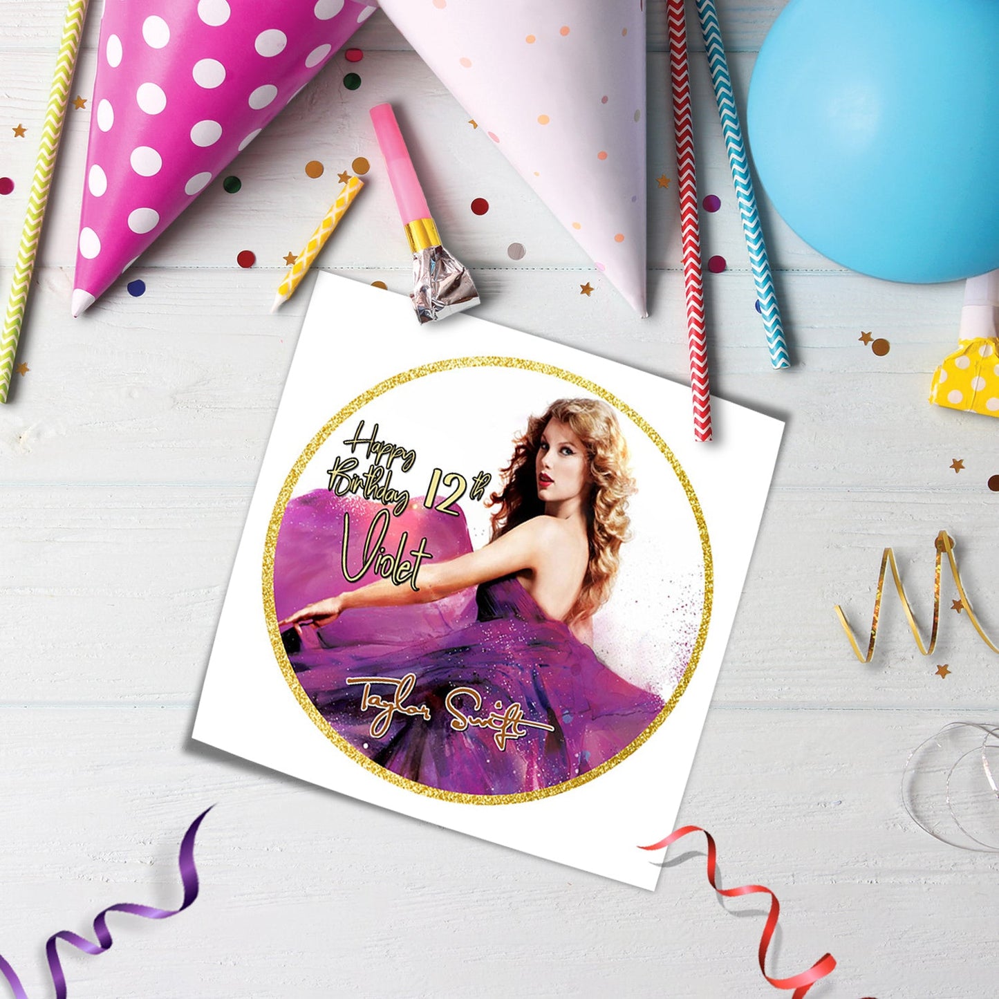 Round Taylor Swift Personalized Cake Images - Add a Personal Touch to Your Cake
