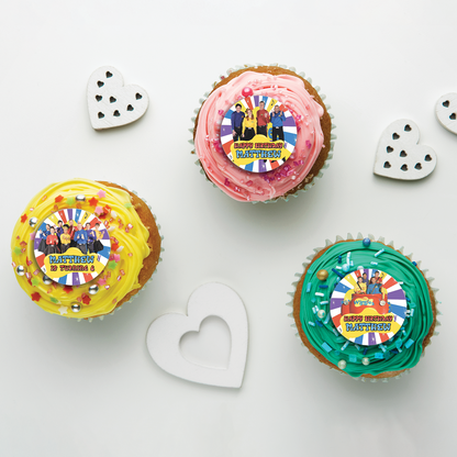 The Wiggles Edible Icing Cupcakes Image - 3cm(D)
