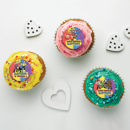 The Wiggles Edible Icing Cupcakes Image - 3cm(D)