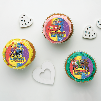 The Wiggles Edible Icing Cupcakes Image - 5cm(D)