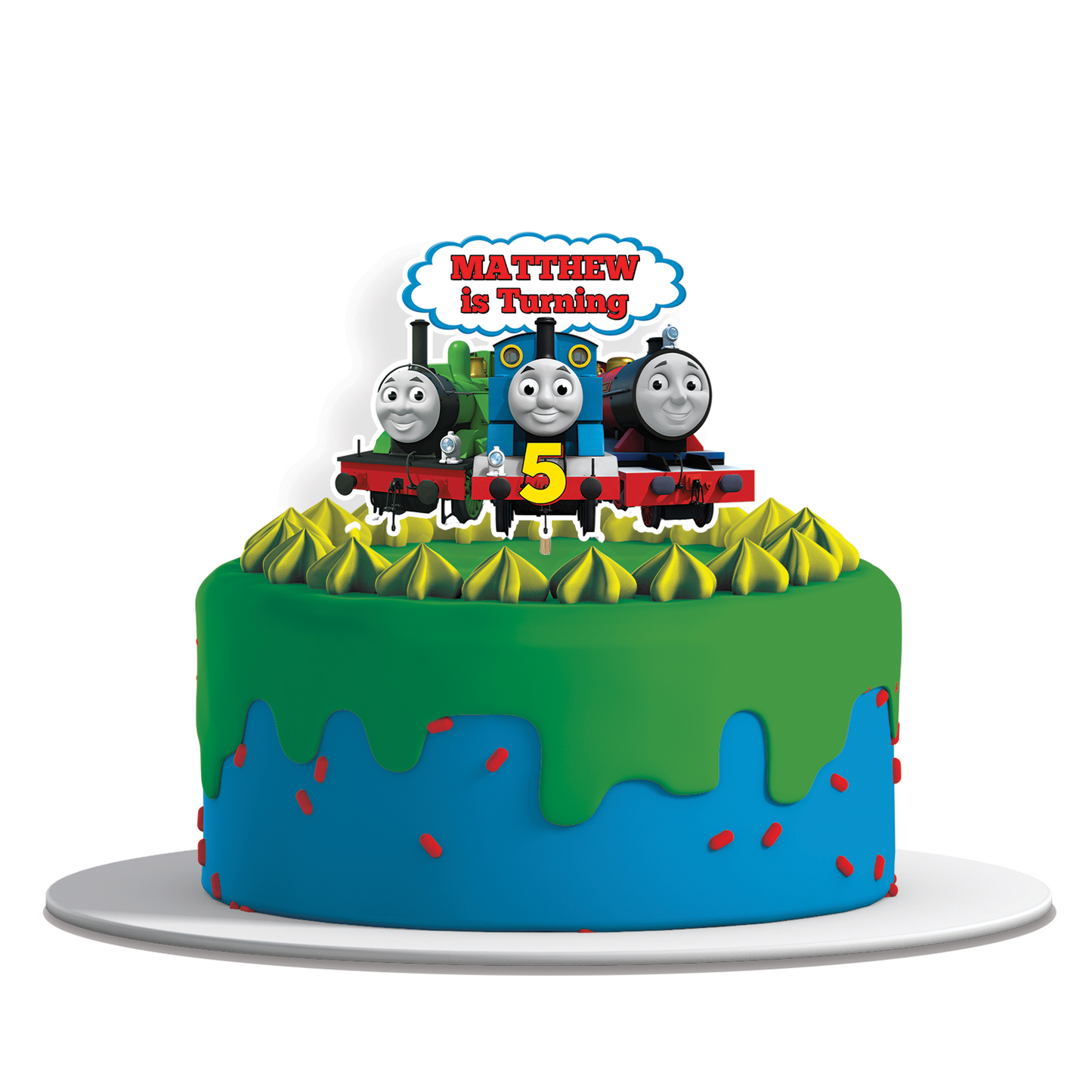 Thomas & Friends Personalized Kids' Birthday Party Cake Topper