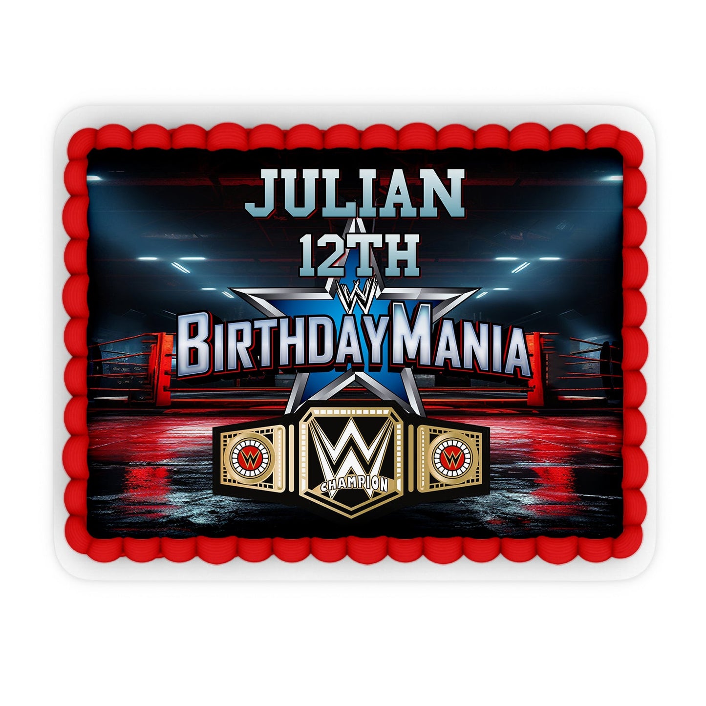 Rectangle WWE personalized cake images